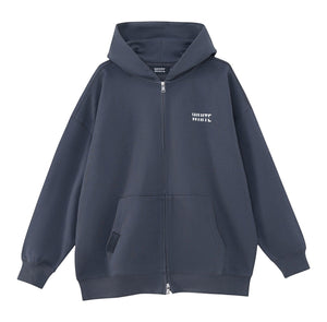 White London Clothing dark grey 100% jersey zip-up hoodie with dropped shoulders and WL logo detail.