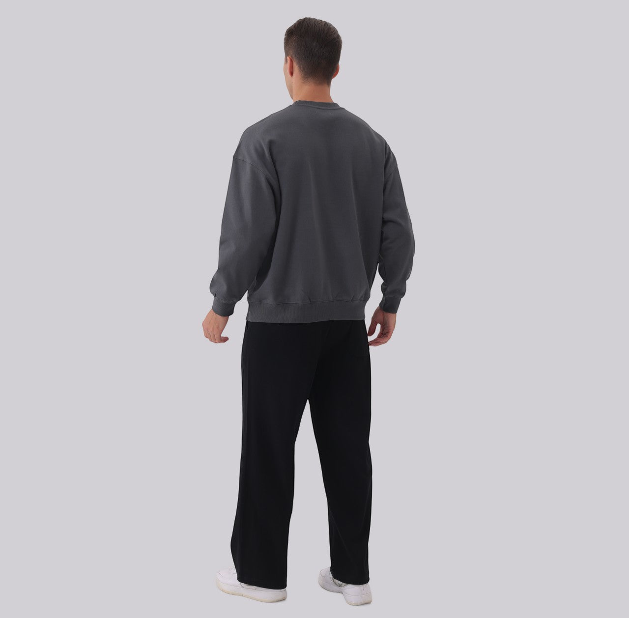 White London Clothing black casual fit trousers made from soft, durable fabric. Modern tailored cut for men and women.