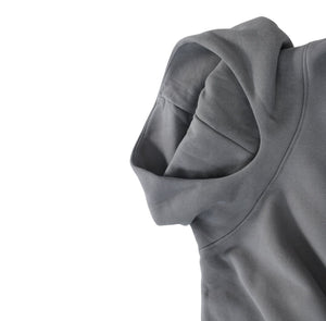 White London Clothing charcoal grey 100% cotton Dopamine Hoodie with double lining and single needle coverstitch.