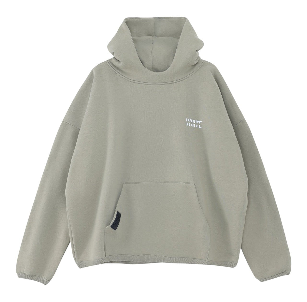 White London Clothing Dopamine Hoodie in khaki, 100% cotton with a continuous neckline and logo print on chest and back.