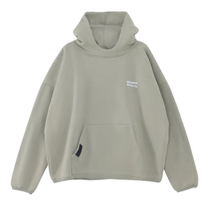 White London Clothing Dopamine Hoodie in khaki, 100% cotton with a continuous neckline and logo print on chest and back.