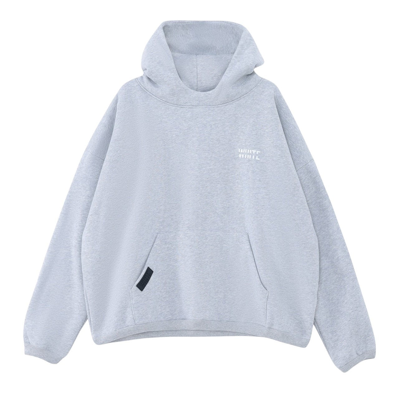 White London Clothing light grey 100% cotton Dopamine Hoodie with printed logo on chest and back. Features a kangaroo pocket.