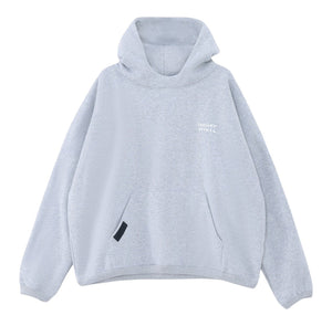 White London Clothing light grey 100% cotton Dopamine Hoodie with printed logo on chest and back. Features a kangaroo pocket.