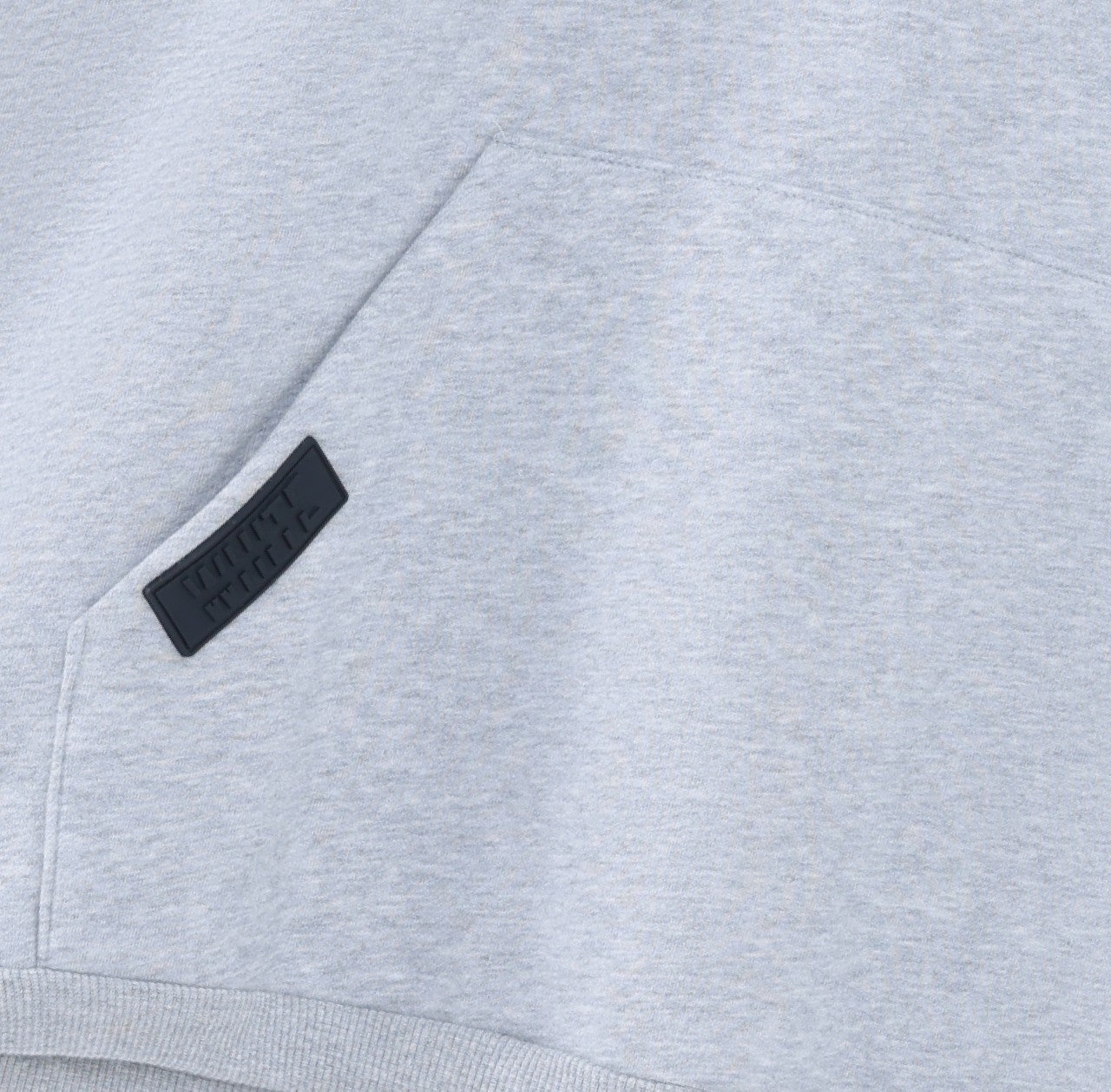 White London Clothing light grey 100% cotton Dopamine Hoodie with embossed logo tag on pocket.