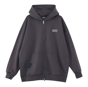 White London Clothing charcoal grey zip-up hoodie made from 100% jersey with dropped shoulders and a 2-way zipper.