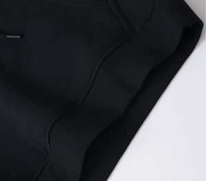 White London Clothing black 100% cotton signature hoodie with double lined hood and printed logo on back.